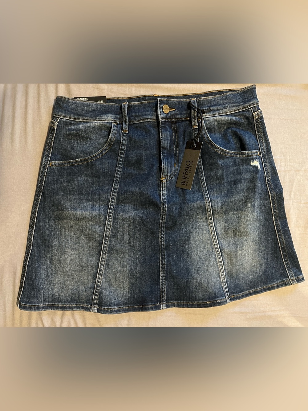 Buffalo David Bitton Medium Dark Blue Denim Mini Skirt